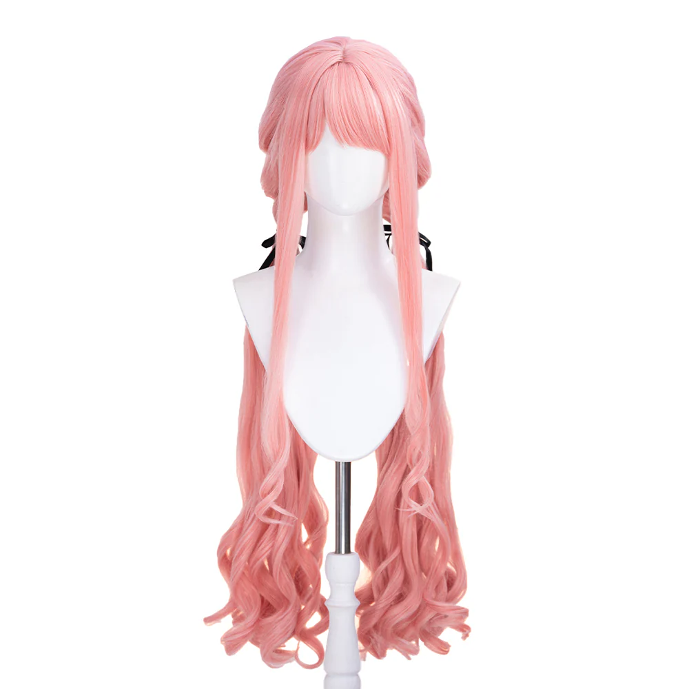 【Ready For Ship】DokiDoki Game Infinity Nikki Cosplay Nikki Wig Long Curly Pink Silver Hair Double Ponytail Floral Memory / Distant Memory / Breezy Tea Time - Image 7