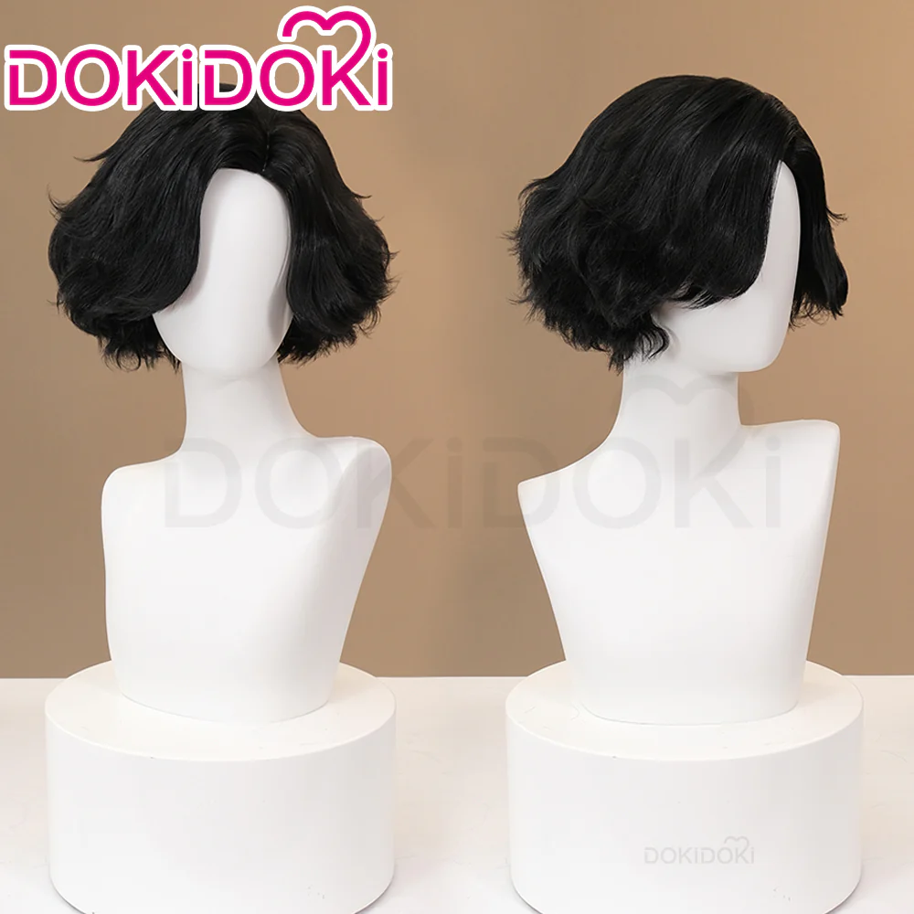 【Ready For Ship】DokiDoki Game Cosplay Pinocchioo Wig Short Curly Black Hair