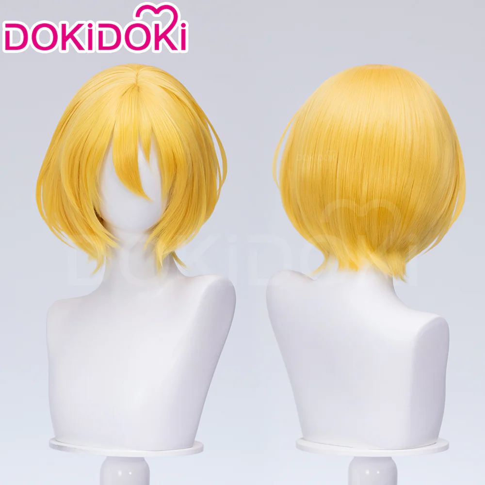 【Ready For Ship】DokiDoki Game Cosplay Men Wig Short Straight Yellow Hair