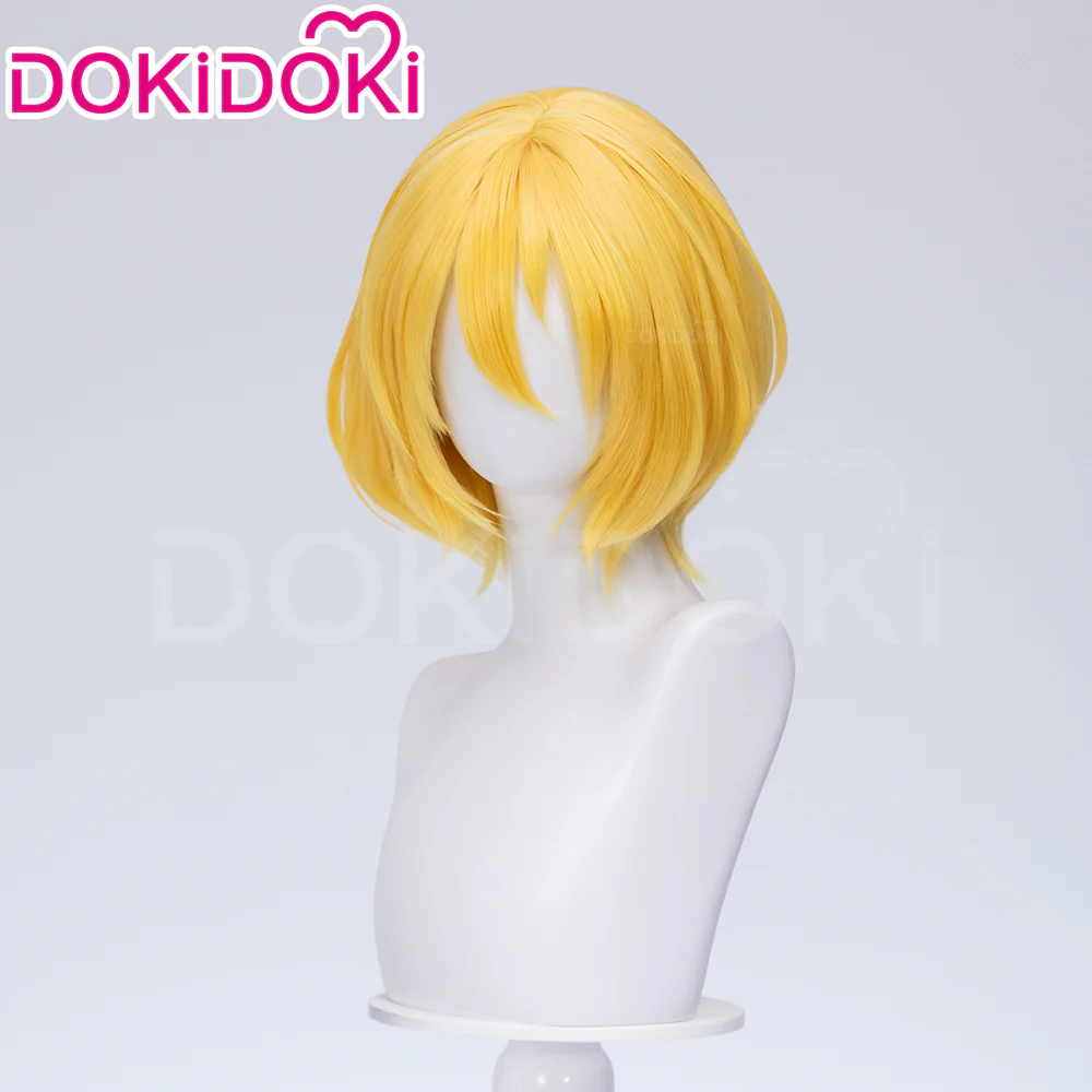 【Ready For Ship】DokiDoki Game Cosplay Men Wig Short Straight Yellow Hair - Image 2