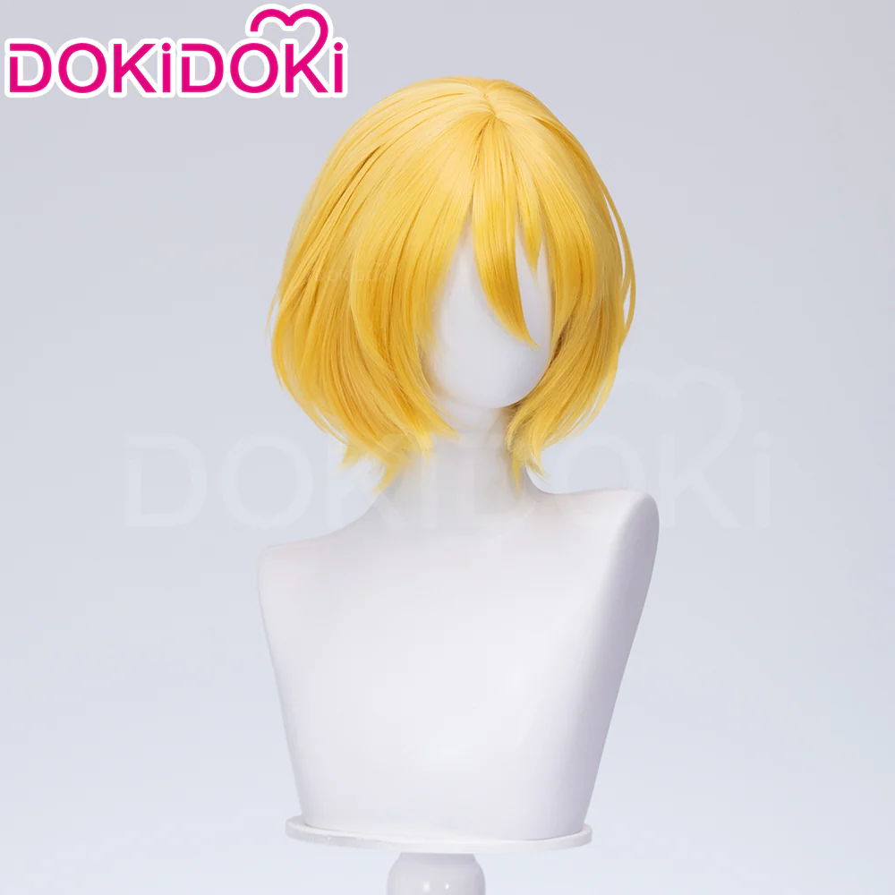 【Ready For Ship】DokiDoki Game Cosplay Men Wig Short Straight Yellow Hair - Image 3