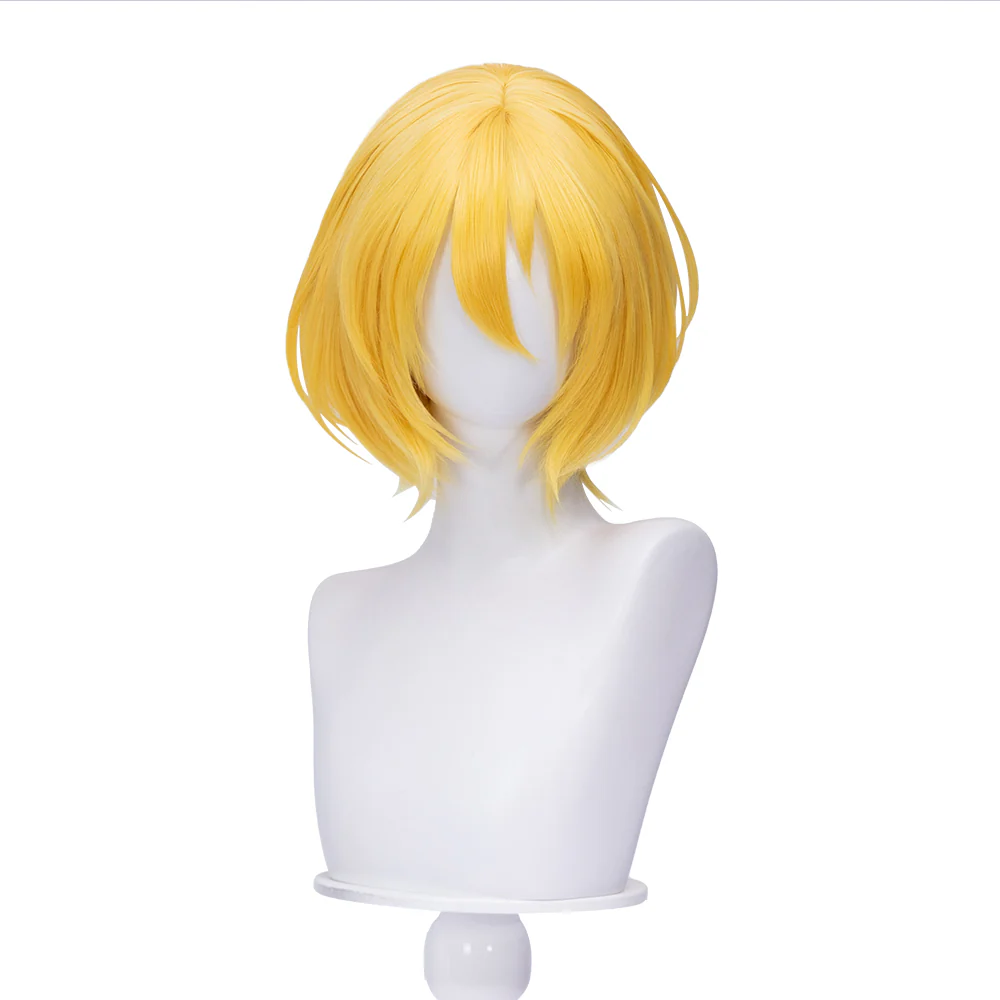 【Ready For Ship】DokiDoki Game Cosplay Men Wig Short Straight Yellow Hair - Image 5