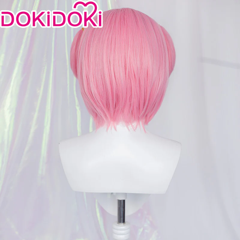 DokiDoki GAME Literature Club Cosplay Natsuki Wig / Hairclip Short Pink Wig DDLC - Image 4