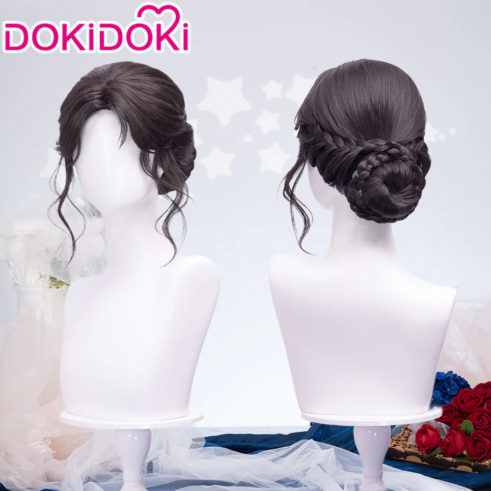 【Partially Ready For Ship】DokiDoki Game Love And Deepspace Cosplay Protagonist MC Wedding Wig / Veil / Headwear Xavier / Sylus / Zayne / Rafayel / Caleb Black Hair Buns - Image 10