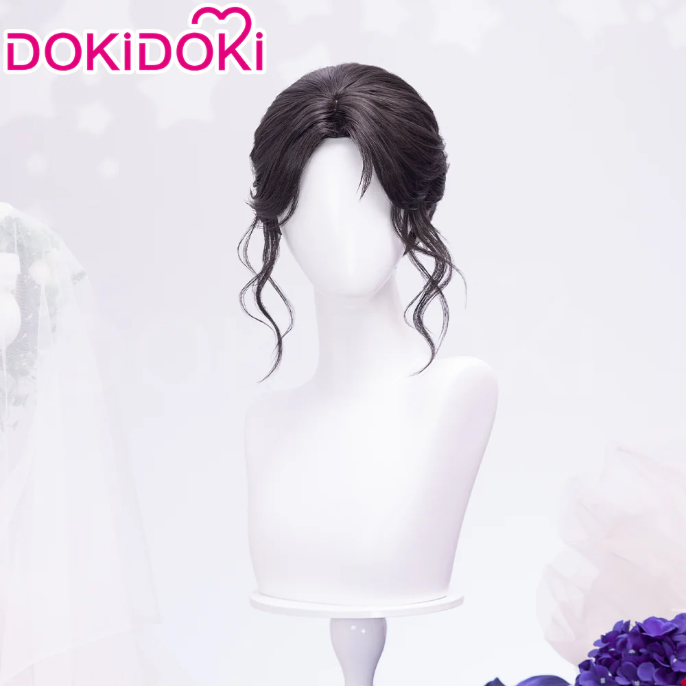 【Partially Ready For Ship】DokiDoki Game Love And Deepspace Cosplay Protagonist MC Wedding Wig / Veil / Headwear Xavier / Sylus / Zayne / Rafayel / Caleb Black Hair Buns - Image 11