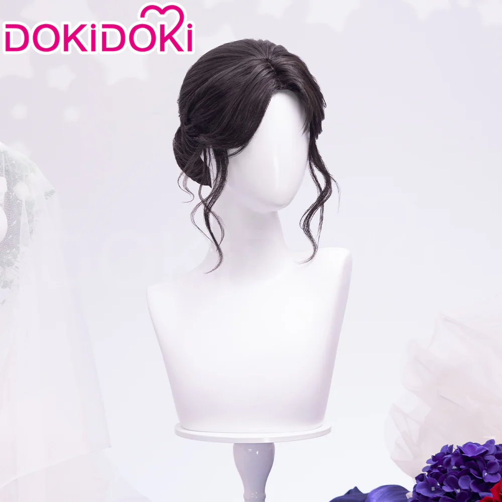 【Partially Ready For Ship】DokiDoki Game Love And Deepspace Cosplay Protagonist MC Wedding Wig / Veil / Headwear Xavier / Sylus / Zayne / Rafayel / Caleb Black Hair Buns - Image 12