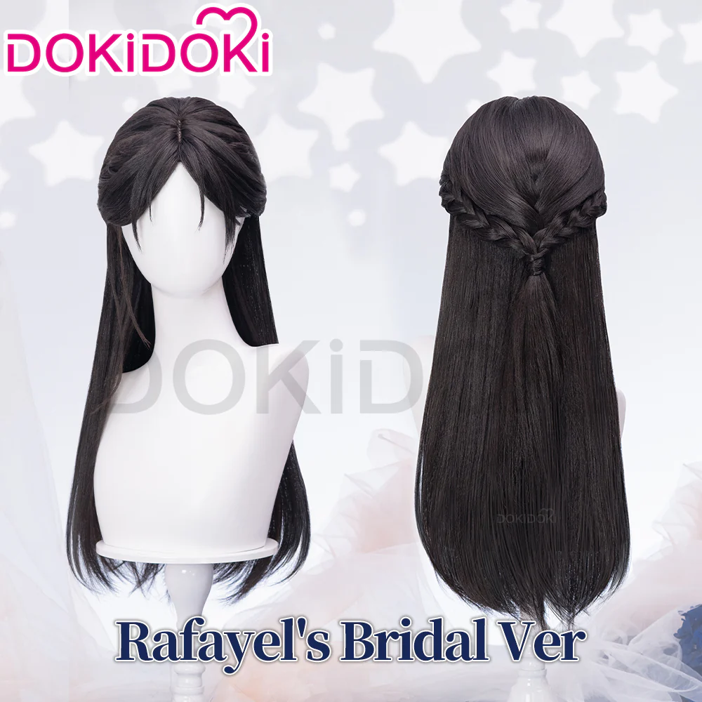 【Partially Ready For Ship】DokiDoki Game Love And Deepspace Cosplay Protagonist MC Wedding Wig / Veil / Headwear Xavier / Sylus / Zayne / Rafayel / Caleb Black Hair Buns - Image 15