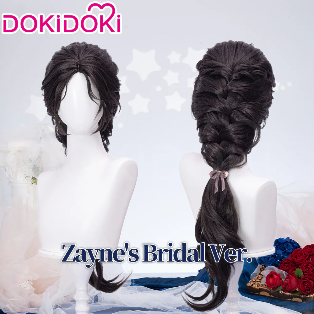 【Partially Ready For Ship】DokiDoki Game Love And Deepspace Cosplay Protagonist MC Wedding Wig / Veil / Headwear Xavier / Sylus / Zayne / Rafayel / Caleb Black Hair Buns - Image 19