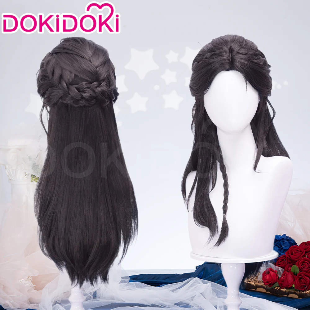 【Partially Ready For Ship】DokiDoki Game Love And Deepspace Cosplay Protagonist MC Wedding Wig / Veil / Headwear Xavier / Sylus / Zayne / Rafayel / Caleb Black Hair Buns - Image 26