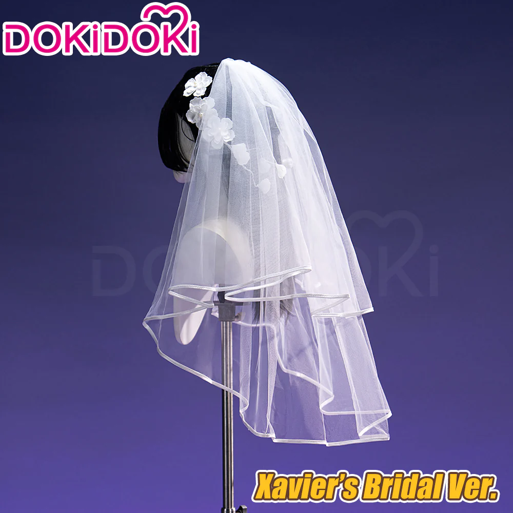 【Partially Ready For Ship】DokiDoki Game Love And Deepspace Cosplay Protagonist MC Wedding Wig / Veil / Headwear Xavier / Sylus / Zayne / Rafayel / Caleb Black Hair Buns - Image 31