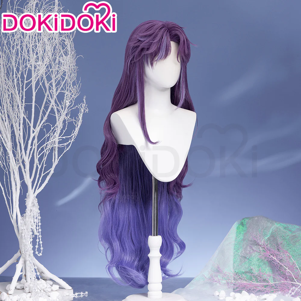 【Ready For Ship】DokiDoki Game Love And Deepspace Cosplay Rafayel Lemuria Sea God Wig / Tattoo  Long Curly Purple Hair Submerged Eclipse - Image 3