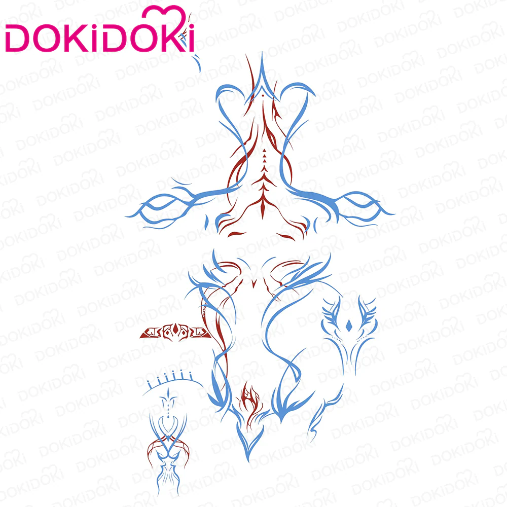 【Ready For Ship】DokiDoki Game Love And Deepspace Cosplay Rafayel Lemuria Sea God Wig / Tattoo  Long Curly Purple Hair Submerged Eclipse - Image 6