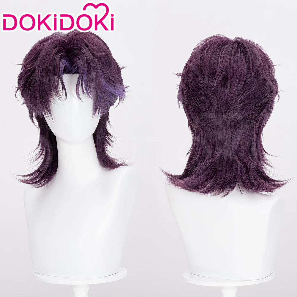 【Partially Ready For Ship】DokiDoki Game Love and Deepspace Cosplay Rafayel Wig / Ear Clip / Necklace Short Purple Hair Mullet Tidal Surge - Image 13