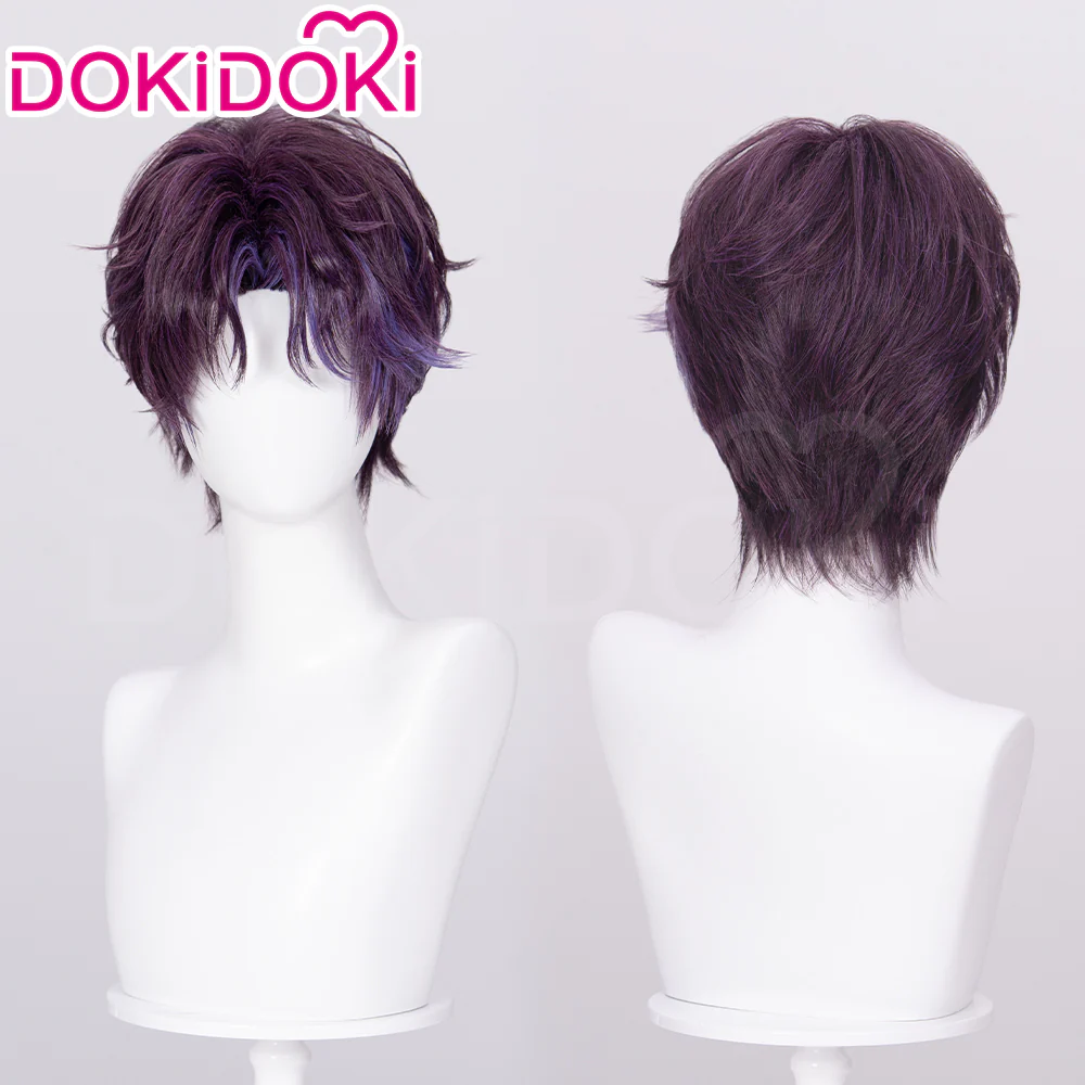 【Partially Ready For Ship】DokiDoki Game Love and Deepspace Cosplay Rafayel Wig / Ear Clip / Necklace Short Purple Hair Mullet Tidal Surge - Image 17