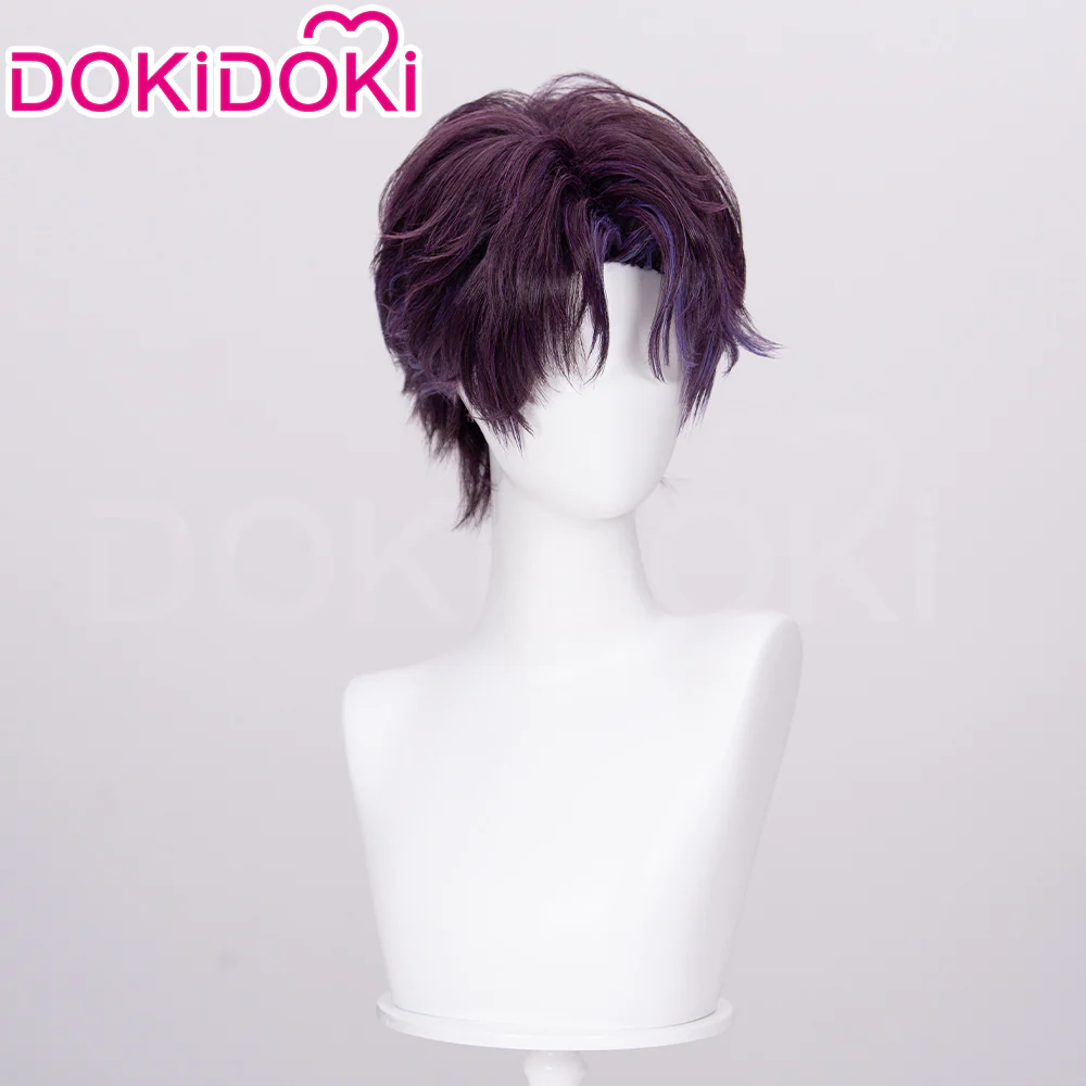 【Partially Ready For Ship】DokiDoki Game Love and Deepspace Cosplay Rafayel Wig / Ear Clip / Necklace Short Purple Hair Mullet Tidal Surge - Image 18