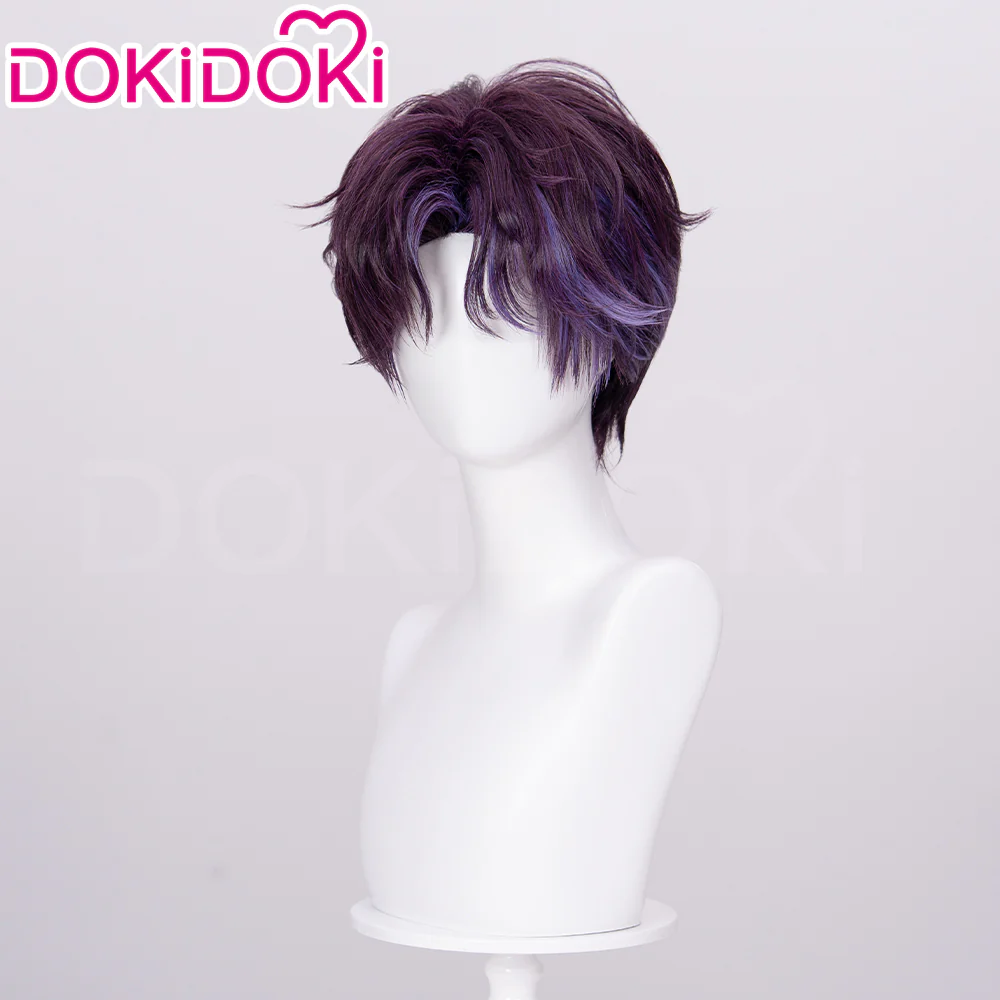 【Partially Ready For Ship】DokiDoki Game Love and Deepspace Cosplay Rafayel Wig / Ear Clip / Necklace Short Purple Hair Mullet Tidal Surge - Image 20