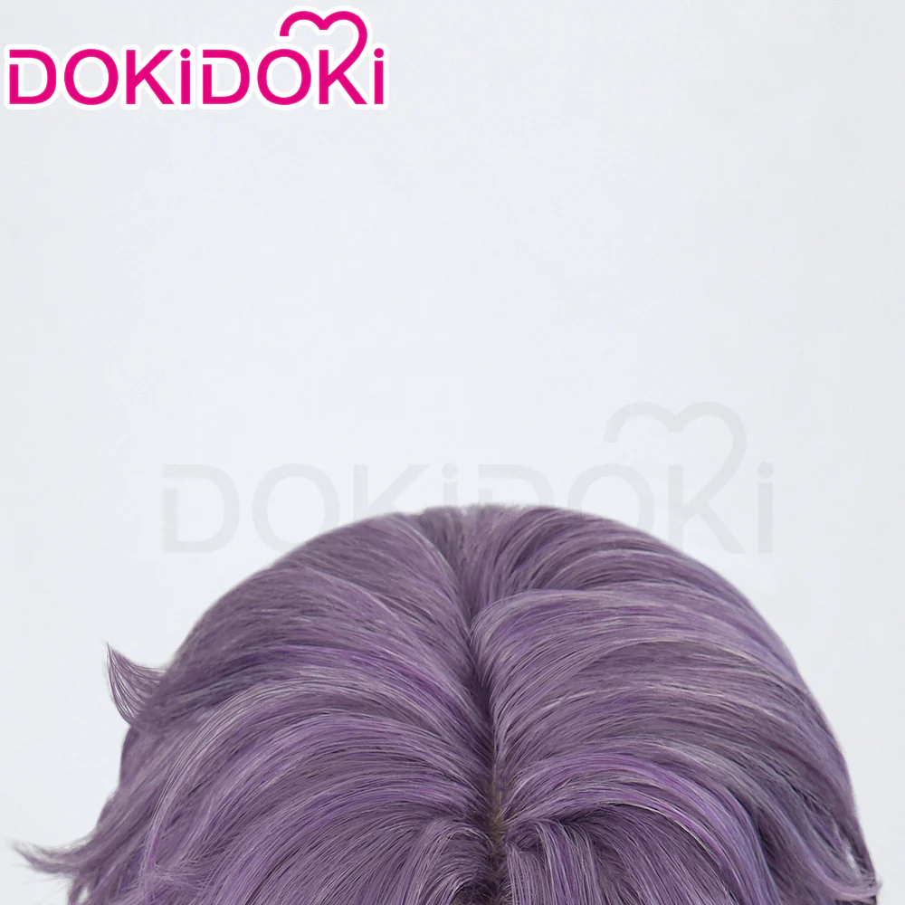 【Partially Ready For Ship】DokiDoki Game Love and Deepspace Cosplay Rafayel Wig / Ear Clip / Necklace Short Purple Hair Mullet Tidal Surge - Image 5