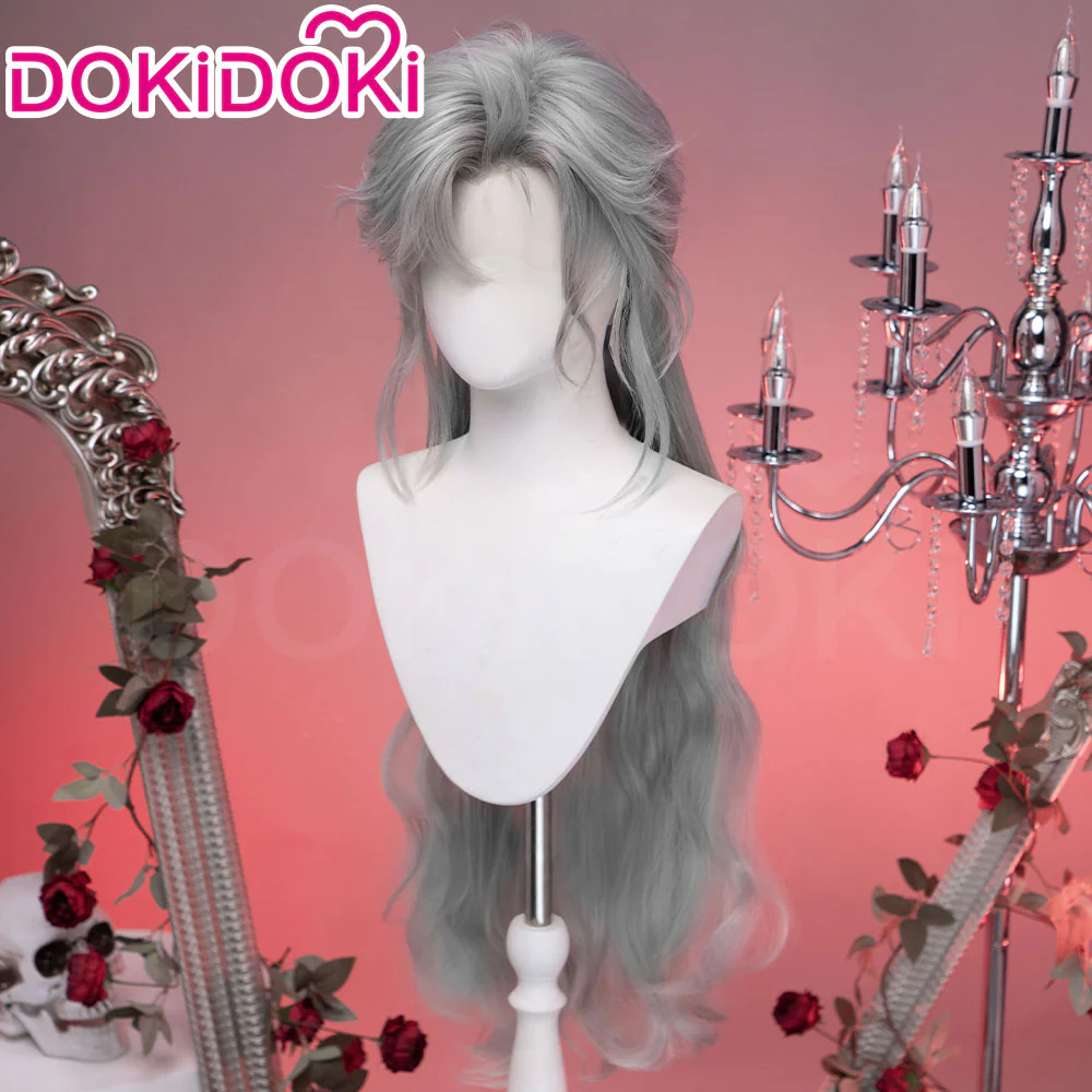 【Normal Ver Ready For Ship】【Front Lace】DokiDoki Game Love and Deepspace Cosplay Sylus Wig Long Curly Silver Hair Silverwing Fiend - Image 11
