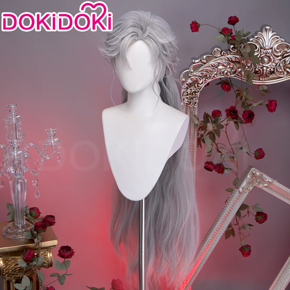 【Normal Ver Ready For Ship】【Front Lace】DokiDoki Game Love and Deepspace Cosplay Sylus Wig Long Curly Silver Hair Silverwing Fiend - Image 5