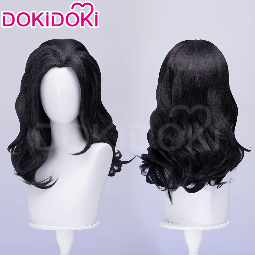 DokiDoki Game Cosplay Wig Long Curly Black Hair