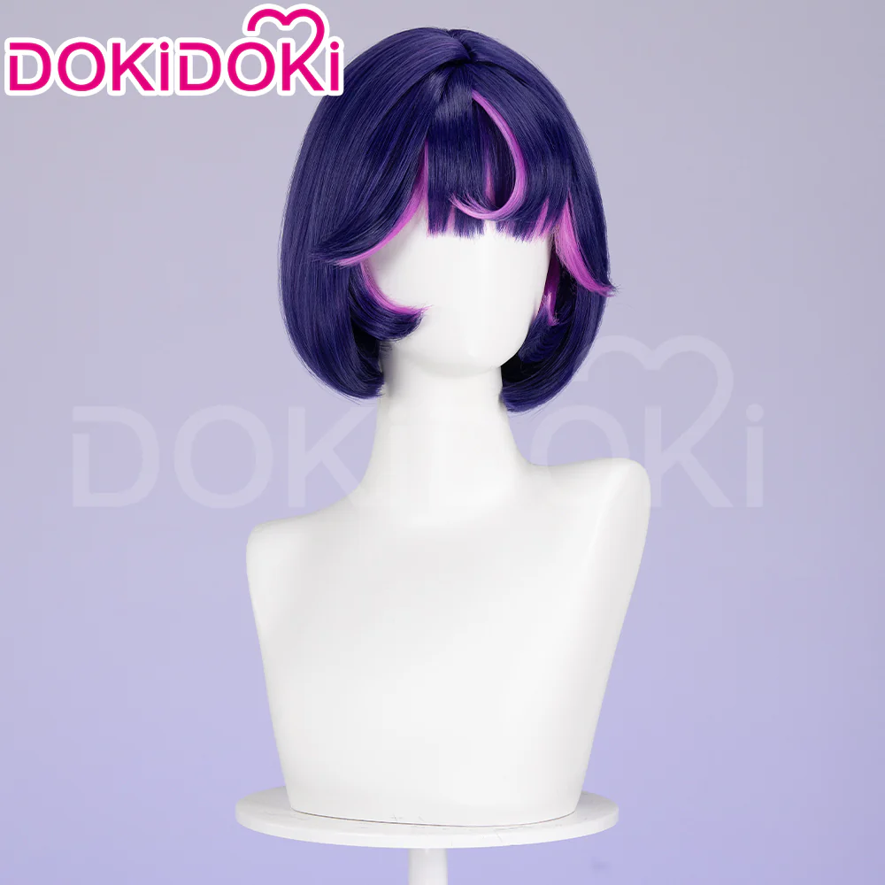 DokiDoki Game Cosplay Wig  Short Purple Wig - Image 3