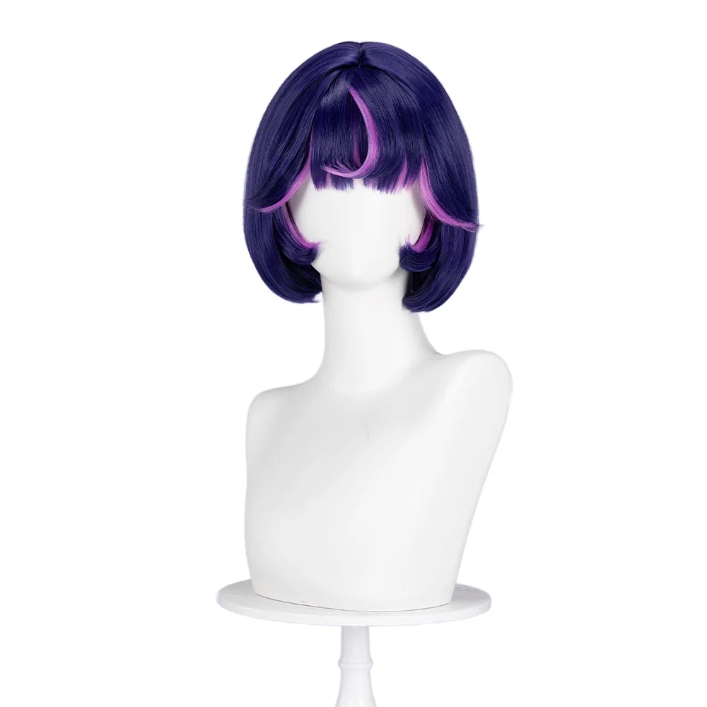 DokiDoki Game Cosplay Wig  Short Purple Wig - Image 5