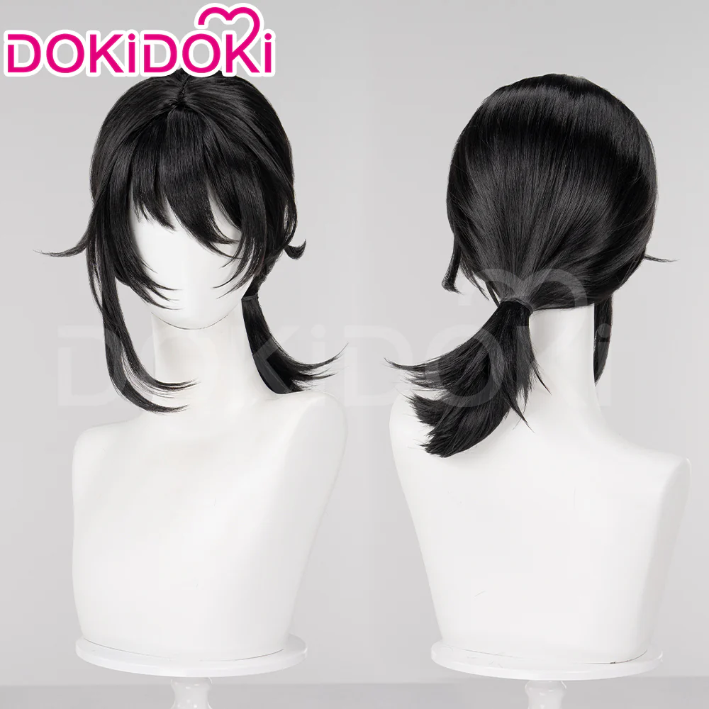 【Ready For Ship】DokiDoki Game Tou Qi Cosplay Dr. Mo Wig Black Short Wig Touqi