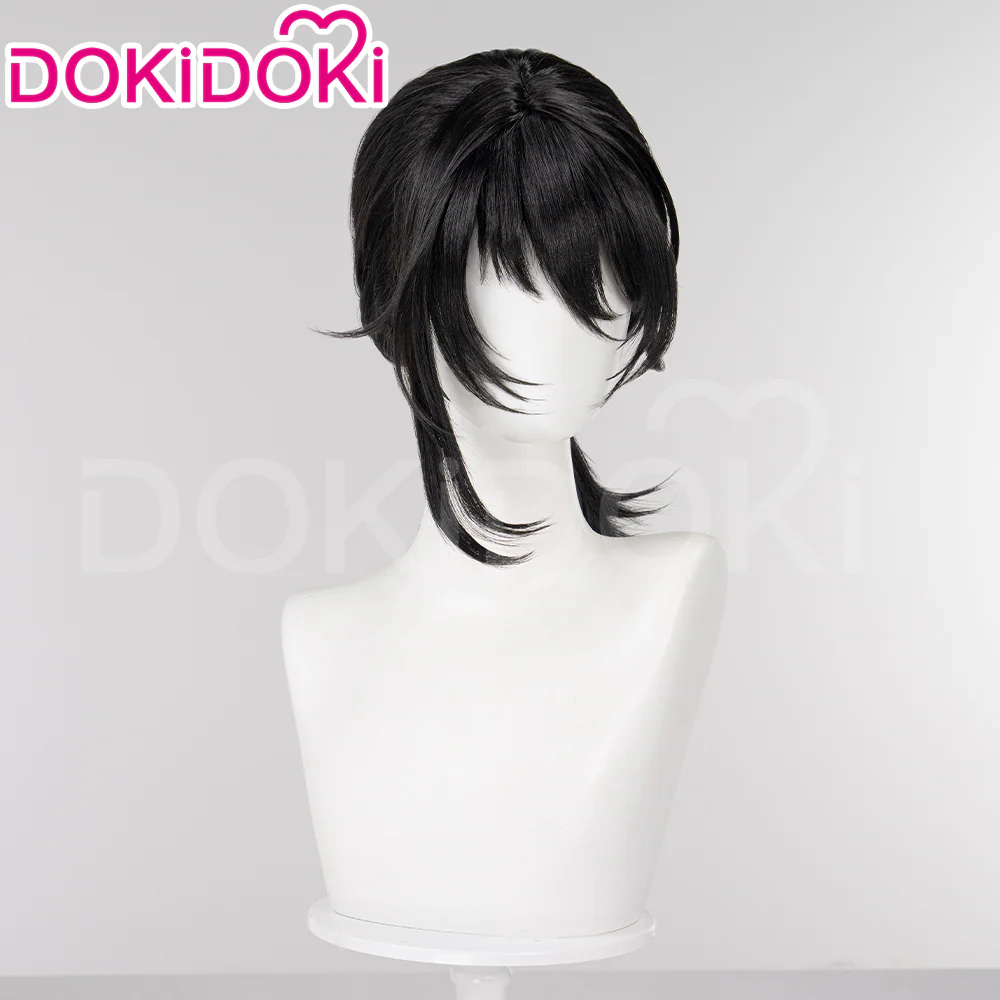 【Ready For Ship】DokiDoki Game Tou Qi Cosplay Dr. Mo Wig Black Short Wig Touqi - Image 3