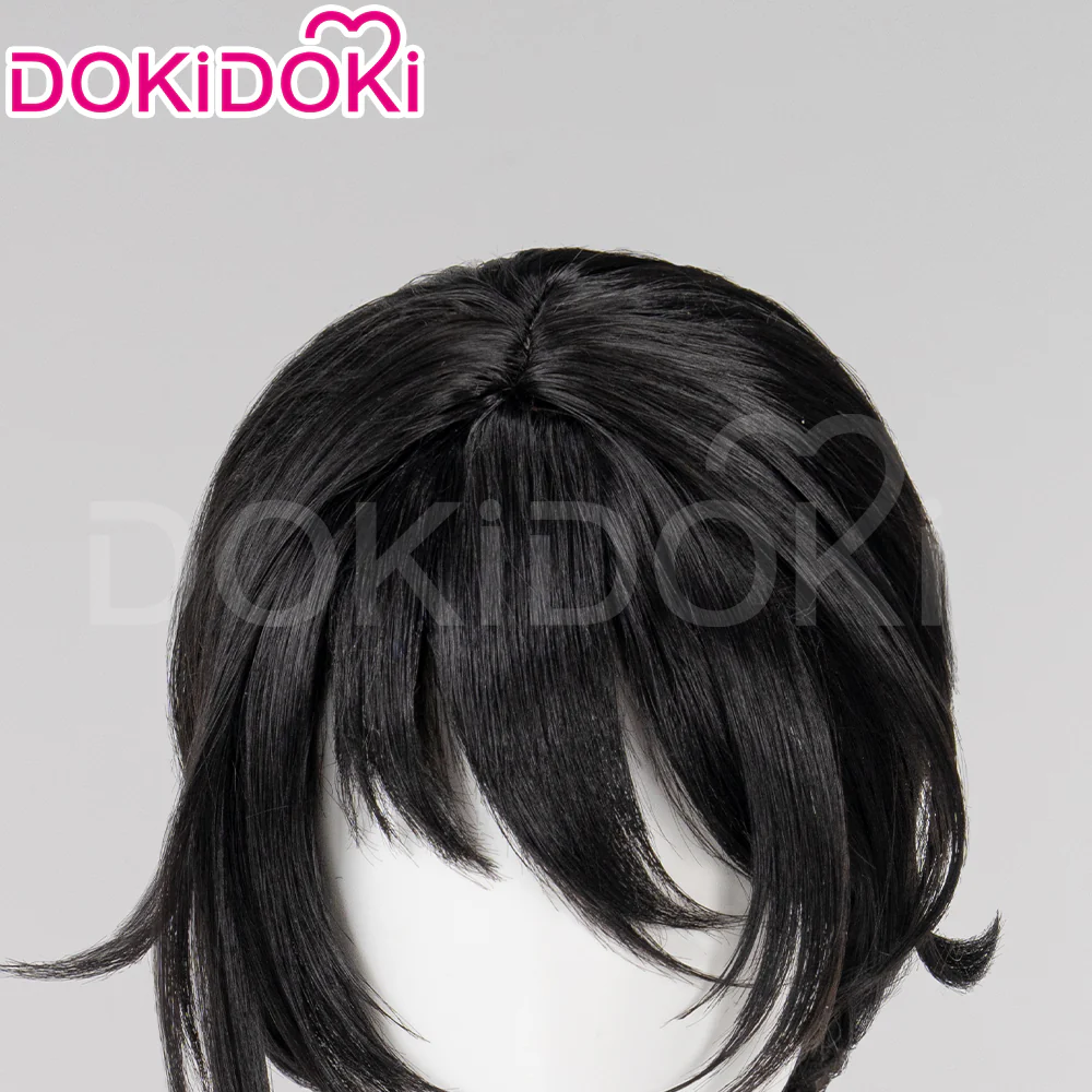 【Ready For Ship】DokiDoki Game Tou Qi Cosplay Dr. Mo Wig Black Short Wig Touqi - Image 4