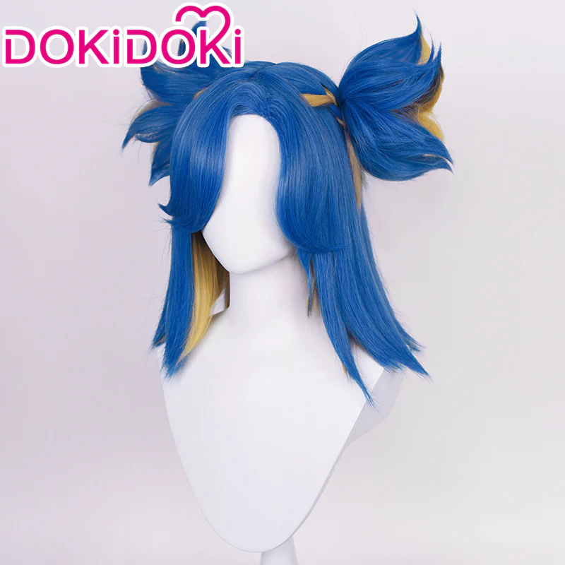 DokiDoki Game Valorant Cosplay Neon Cosplay Wig Blue Yellow - Image 2