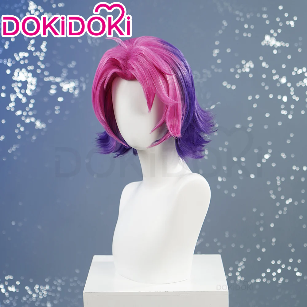 【Ready For Ship】DokiDoki Game Wig Short Pink Purple Hair - Image 2