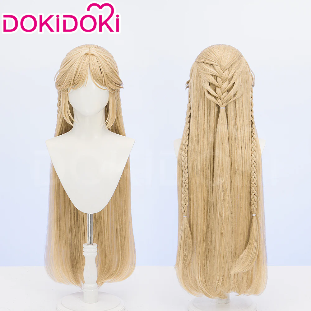 DokiDoki Game Wuthering Waves Cosplay Cartethyia Wig Long Straight Blond Hair / HeadWear - Image 3