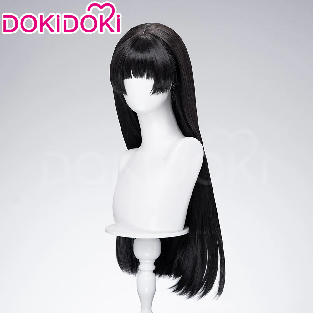 【Ready For Ship】DokiDoki Game Wuthering Waves Cosplay Chisa Wig Long Straight Black Hair - Image 2
