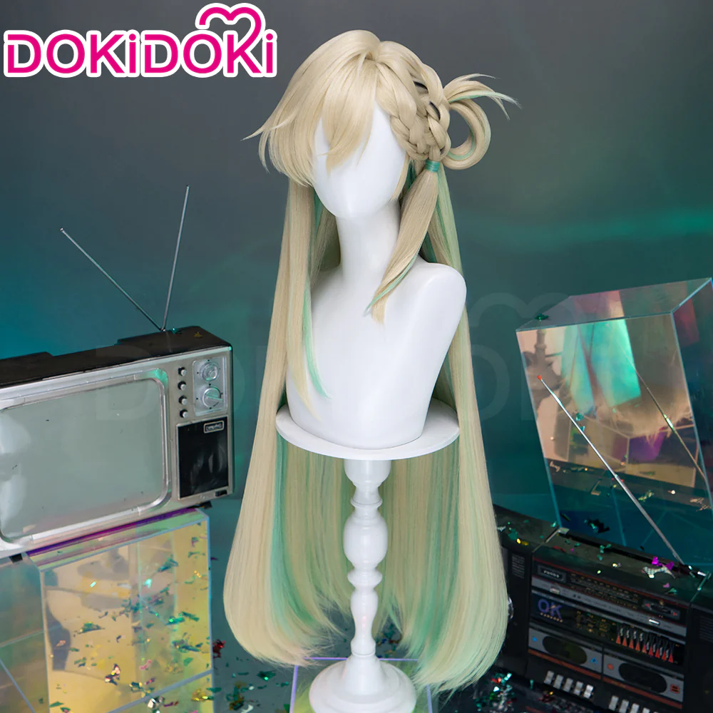 【Official Art Ver Ready For Ship】DokiDoki Game Wuthering Waves Cosplay Lynae Wig Long Straight Blonde Green Hightlight Hair - Image 11