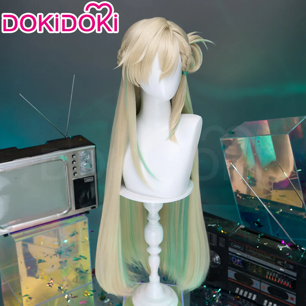 【Official Art Ver Ready For Ship】DokiDoki Game Wuthering Waves Cosplay Lynae Wig Long Straight Blonde Green Hightlight Hair - Image 12