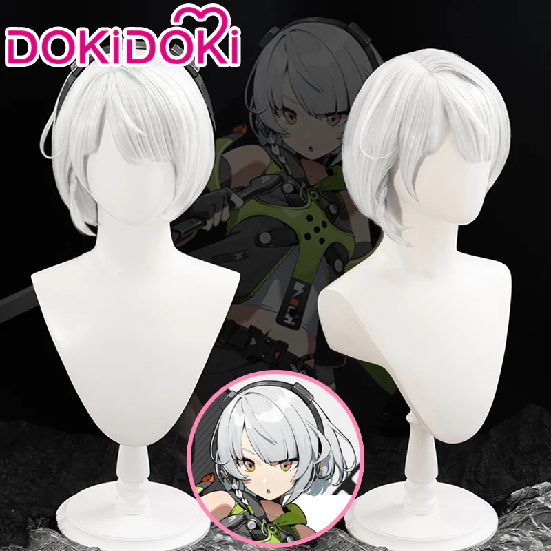 【Ready For Ship】DokiDoki Game Zenless Zone Zero Cosplay Anby Demara Cosplay Wig Short Silver - Image 2