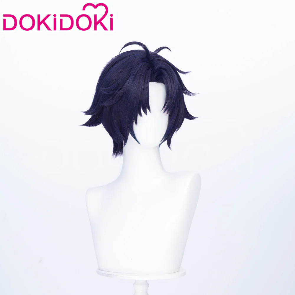 【Ready For Ship】DokiDoki Game Zenless Zone Zero Cosplay Asaba Yuma Wig / Choker / Earring / Ear Clip Short Straight Dark Blue Hair ZZZ Harumasa - Image 14
