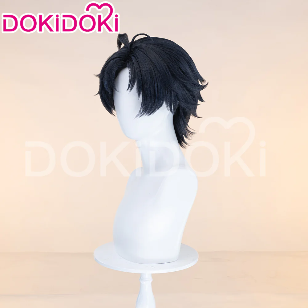【Ready For Ship】DokiDoki Game Zenless Zone Zero Cosplay Asaba Yuma Wig / Choker / Earring / Ear Clip Short Straight Dark Blue Hair ZZZ Harumasa - Image 6