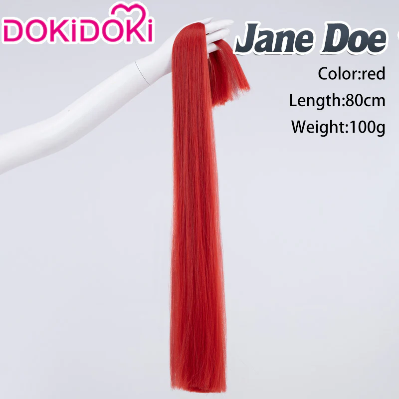 【Ready For Ship】DokiDoki Game Zenless Zone Zero Cosplay Jane Doe Wig / Nails /Weft Long Black Red Hair ZZZ - Image 12