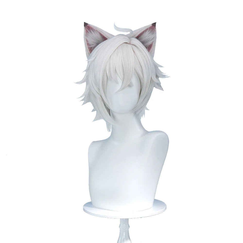 【Ready For Ship】DokiDoki Game Zenless Zone Zero Cosplay Seth Lowell Wig Short Straight Silver Hair / Ear / Tail ZZZ - Image 5