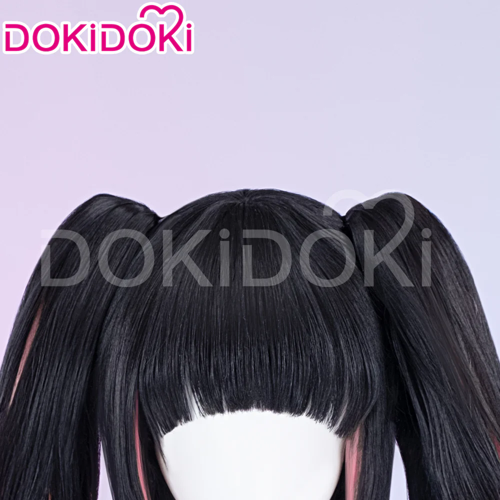 DokiDoki Game Zenless Zone Zero Cosplay Nangong Yu Wig Angels of Delusion Short Straight Black Pink Double Tail Hair ZZZ Nan Gong Yu - Image 4