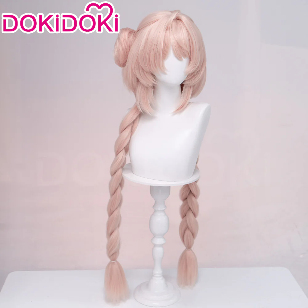 DokiDoki Game Zenless Zone Zero Cosplay Zhao Wig Long Straight Pink Hair Double Braids Rabbit ZZZ - Image 3