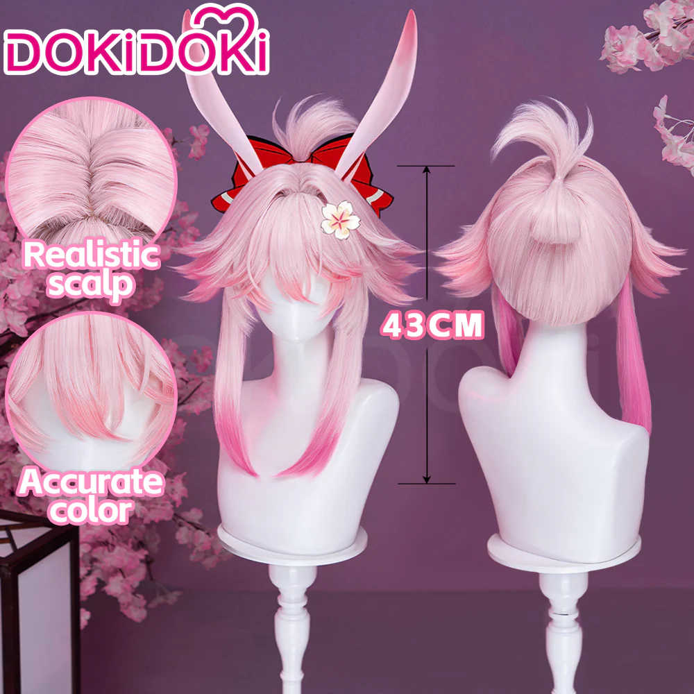 DokiDoki Honkai: Star Rail Cosplay Evanescia Wig Long Pink Gradient Hair Planarcadia - Image 2