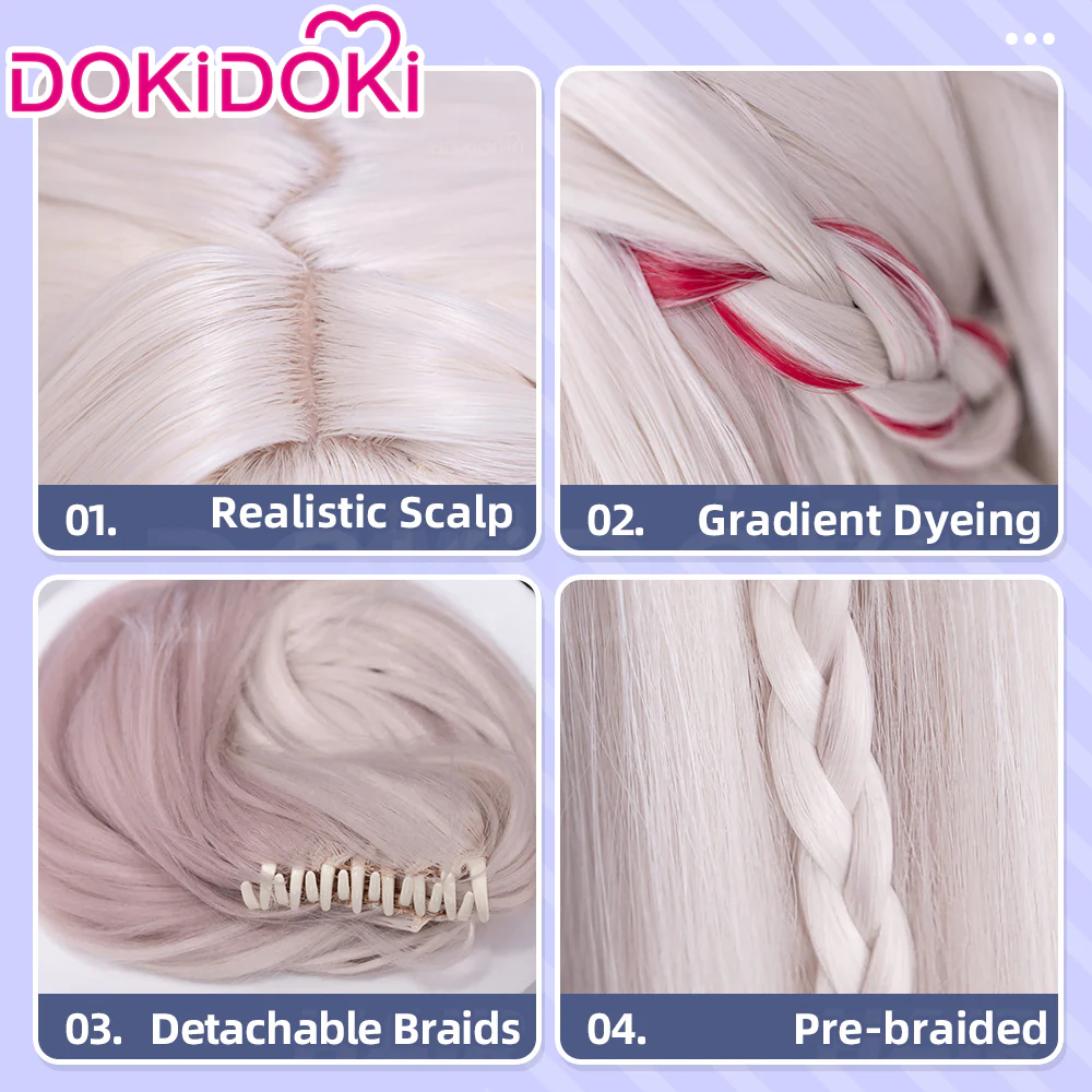 DokiDoki Honkai: Star Rail Cosplay Sparxie Wig Long Straight Silver Hair Twin Tails Sparkle SP Planarcadia - Image 13