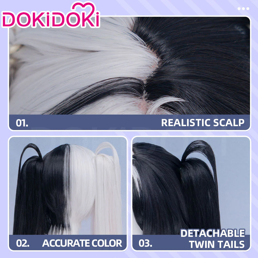DokiDoki Honkai: Star Rail Cosplay Sparxie Wig Long Straight Silver Hair Twin Tails Sparkle SP Planarcadia - Image 18