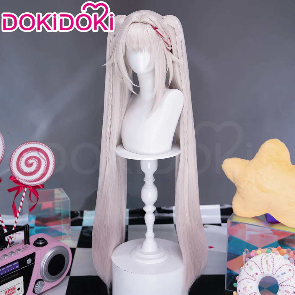 DokiDoki Honkai: Star Rail Cosplay Sparxie Wig Long Straight Silver Hair Twin Tails Sparkle SP Planarcadia - Image 5