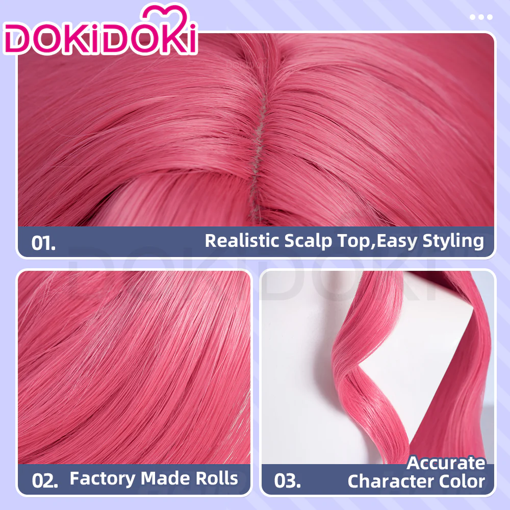 【Ready For Ship】DokiDoki Anime Cosplay Wig Long Curly Pink Hair - Image 5