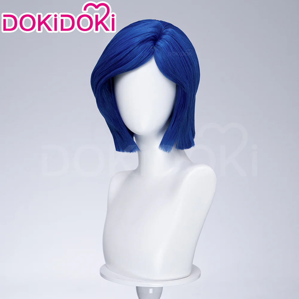【Ready For Ship】DokiDoki Movie Anime Cosplay Women Wig Short Straight Blue Hair - Image 2