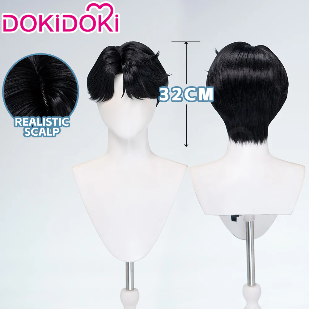 【Ready For Ship】【Last Batch】DokiDoki Movie Anime Cosplay Men Wig / Tattoo / Ear Clips / Earrings / Glasses Short Black Hair - Image 11