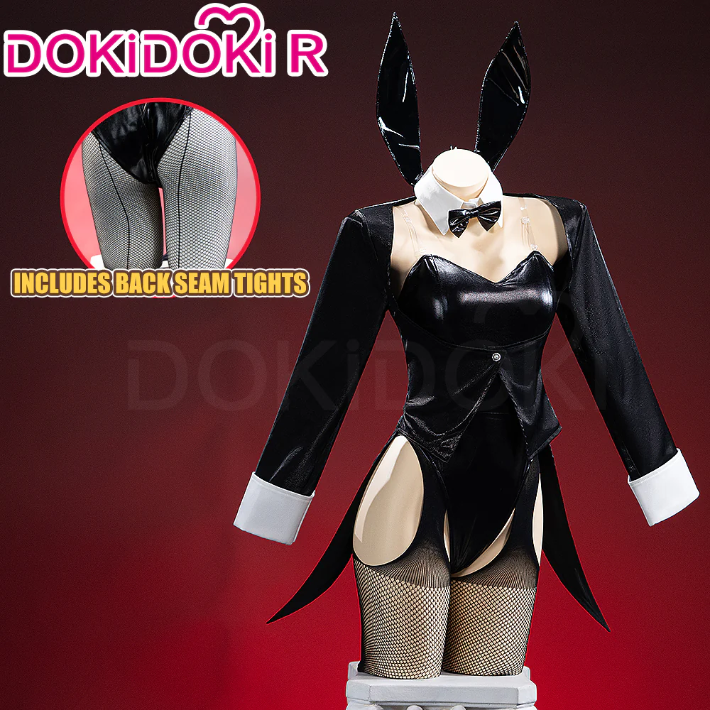 【Partially Ready For Ship】DokiDoki-R Anime Cosplay Sexy Bunny Girl Black Costume
